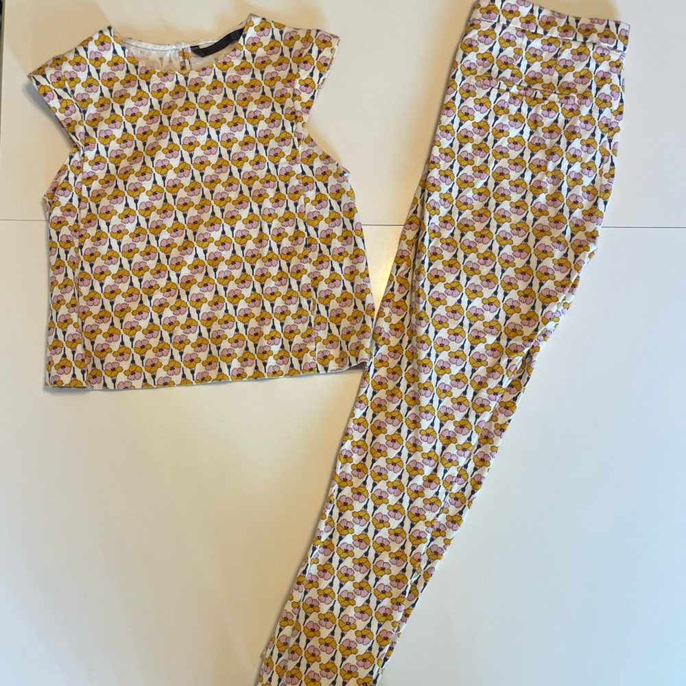 XS Zara Retro Matching Pant Set